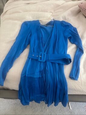 Zara Royal Blue Mini Dress with Belt Brand New
